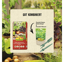 FloraSelf Kräutererde und FloraSelf Nature Kräuterdünger mit FloraSelf Pikierset als Kombinationsvorschlag