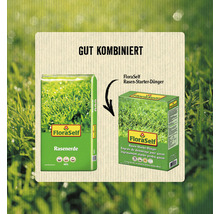 FloraSelf Rasenerde und Rasenstarter Dünger als empfohlene Kombination