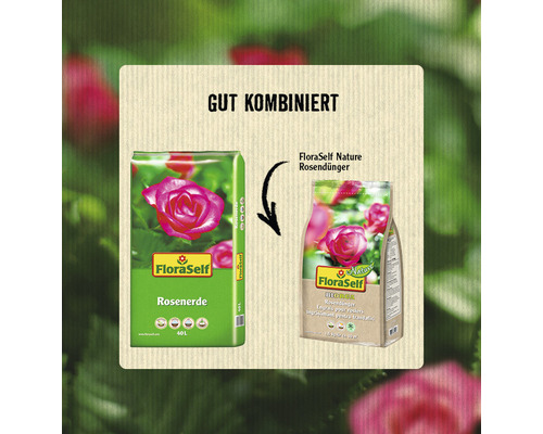 FloraSelf Rosenerde und FloraSelf Nature Rosendünger Produktkombination