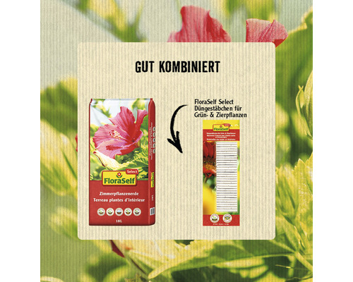 FloraSelf Zimmerpflanzenerde und Düngestäbchen für Grün- und Zierpflanzen