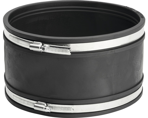 Rohrverbinder aus Gummi mit zwei Schlauchschellen zur Rohrmontage