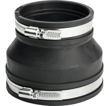 Schwarzer Gummi-Rohrverbinder mit zwei Schlauchschellen