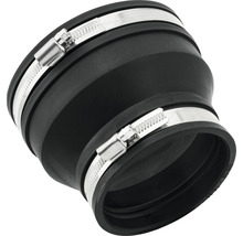 Schwarzer Reduzierverbinder aus Gummi mit zwei Schlauchschellen