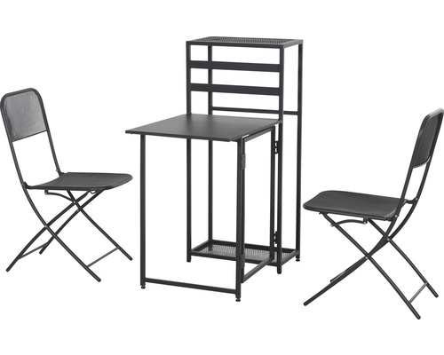 Balkonset Siena Garden 2-Sitzer bestehend aus: Tisch, 2 Stühle Aluminium anthrazit klappbar