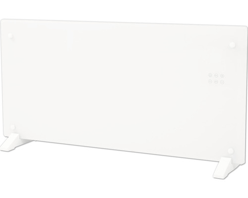Glas-Wärmekonvektor Eurom Alutherm Glas 2000 44x93xx9 cm 2000 Watt inkl. Fernbedienung Flaches Heizpaneel mit digitaler Steuerung und Standfüßen