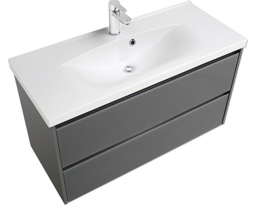 Waschbeckenunterschrank Pelipal xpressline 3261 52,9x100x42 cm ohne Waschtisch grau Waschtischunterschrank mit zwei Schubladen und Waschbecken