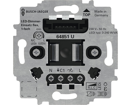 LED Dimmer Dimmer Einsatz Busch-Jaeger silber schwarz