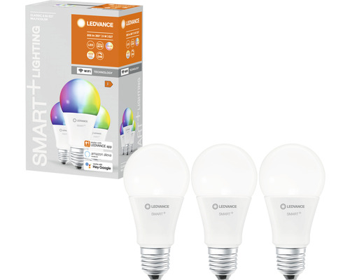 LED-Lampe Ledvance SMART A60 E27 / 9 W ( 60 W ) rgbw 3 Stück