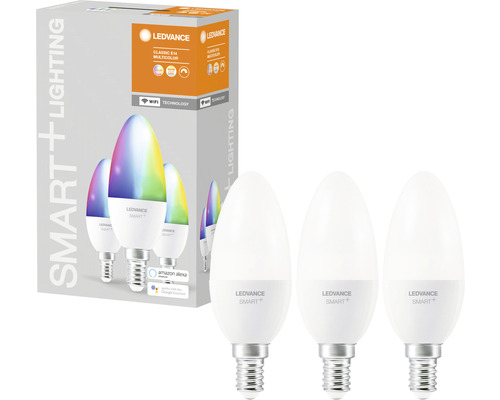 LED-Lampe Ledvance SMART B40 E14 / 5 W ( 40 W ) rgbw 3 Stück