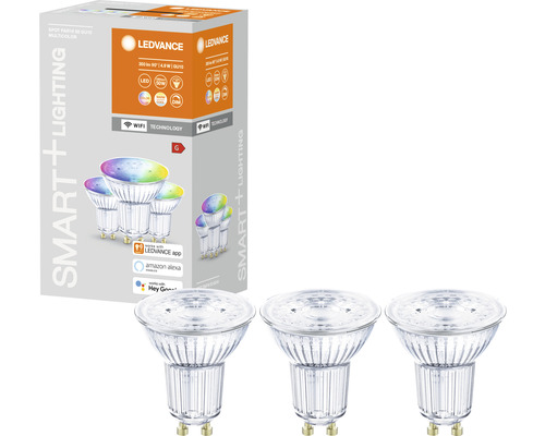 LED-Lampe Ledvance SMART PAR16/PAR51 GU10 / 5 W ( 32 W ) matt rgbw 3 Stück