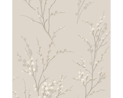 Vliestapete 113361 Laura Ashley Pussy Willow Grau Tapete mit Weidenkätzchenmuster