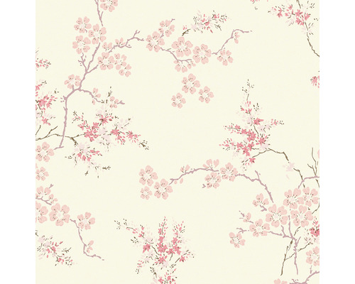 Vliestapete 113388 Laura Ashley Oriental Pink Tapete mit Kirschblütenmuster
