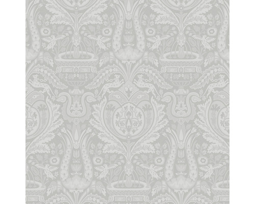 Vliestapete 113410 Laura Ashley Heraldic Grau Tapete mit Vogel-, Brunnen- und Pflanzenmuster