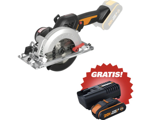 Akku-Handkreissäge von Worx inklusive kostenlosem Akku und Ladegerät.