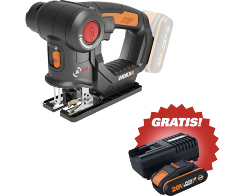 WORX 20 Volt Akku Multisäge Axis inklusive Ladegerät und einem zusätzlichen Gratis Akku.