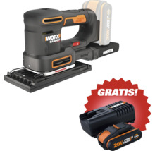 Worx Akku-Schwingschleifer Sandeck mit Staubfangbox inklusive gratis Akku und Ladegerät.
