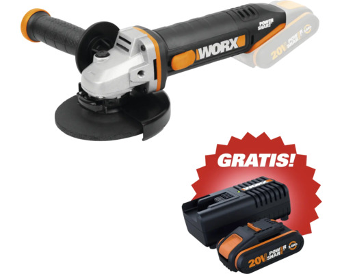 Worx Akku-Winkelschleifer 20 Volt inklusive kostenlosem Zusatzakku und Ladegerät