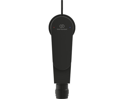 Ideal Standard Logo. Schwarze Waschtischarmatur.