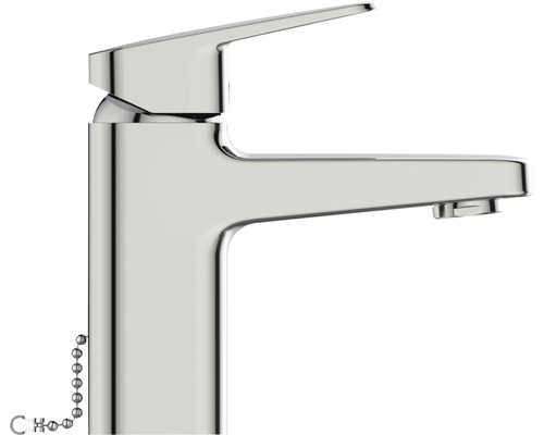 Waschtischarmatur aus Metall mit Kettenzug