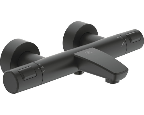 Thermostat-Badewannenarmatur Ideal Standard Ceratherm T25 silk A7544XG black matt Aufputz-Thermostatarmatur für die Dusche