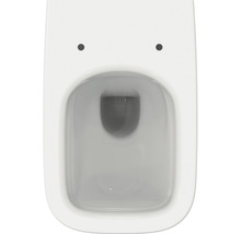Aufnahme von oben einer weißen Toilette aus Keramik