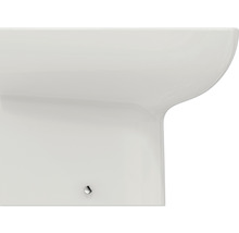 Detailansicht eines weißen Stand-WCs.