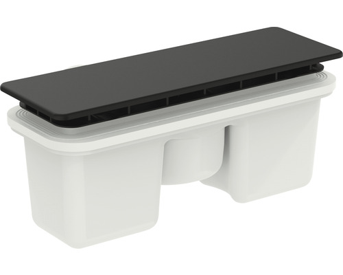 Unterputzspülkasten mit schwarzer Betätigungsplatte