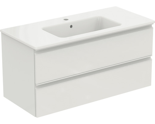 Waschbeckenunterschrank Ideal Standard Connect E Keramik 50,5x101,5x46,5 cm mit Keramikwaschbecken weiß glanz