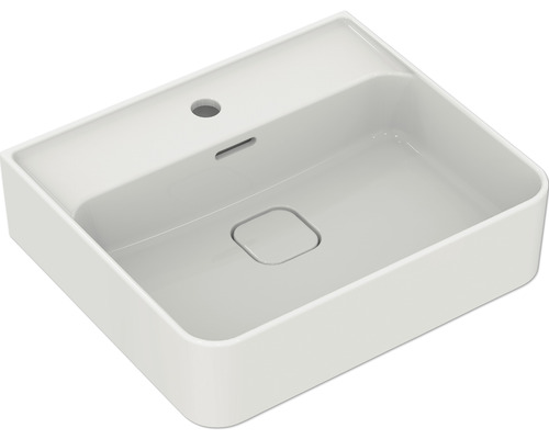 Standard-Waschtisch Ideal Standard Strada II 50x43 cm weiß glänzend mit 1 Hahnloch und Überlauf ohne Beschichtung geschliffen Standard-Waschtisch Ideal Standard Strada II 50x43 cm weiß glänzend mit 1 Hahnloch und Überlauf ohne Beschichtung geschliffen