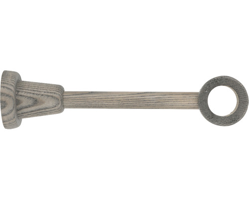 Träger 1-läufig für Boheme Nature Line esche treibholz Ø 28 mm 22 cm lang 1 Stk. Gardinenstange aus Holz mit Ring zur Gardinenbefestigung