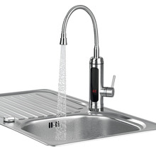 Spültischarmatur aus Edelstahl mit Wasserauslauf