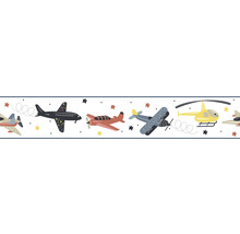 Tapetenbordüre mit Flugzeugen und Hubschraubern