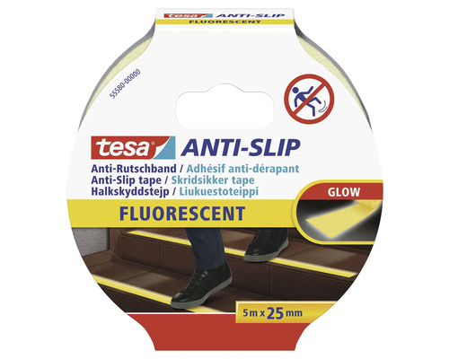 Tesa Anti-Rutschband fluoreszierend 25 mm x 5 m Tesa Antirutschband, fluoreszierend, 5 m x 25 mm