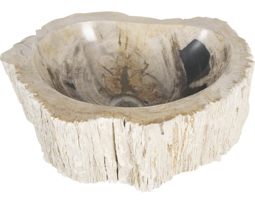 Waschbecken aus versteinertem Holz