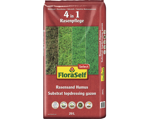 FloraSelf Rasensand Humus 20 Liter Sack zur Rasenpflege