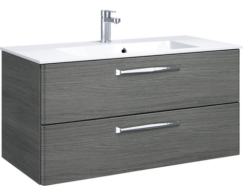 Waschtischunterschrank mit zwei Schubladen und Aufsatzwaschbecken