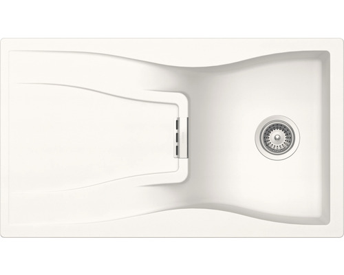 Spüle Schock Waterfall D-100 Unterbau 500x860 mm mit Comfopush in Chrom polaris Spüle mit Abtropffläche und Siebkorbventil