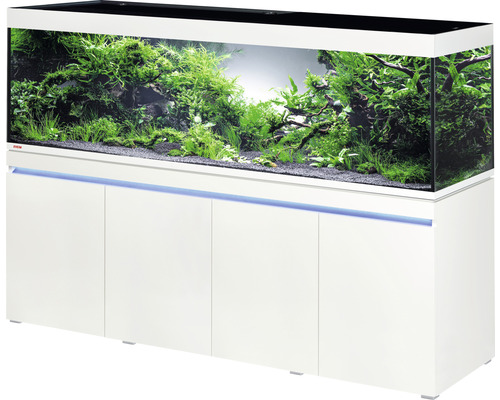 Aquariumkombination EHEIM incpiria 630 inkl. Beleuchtung und Unterschrank alpin Eingerichtetes Aquarium mit Unterschrank in Weiß