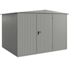 Gartengerätehaus aus Metall mit Doppeltür und Satteldach