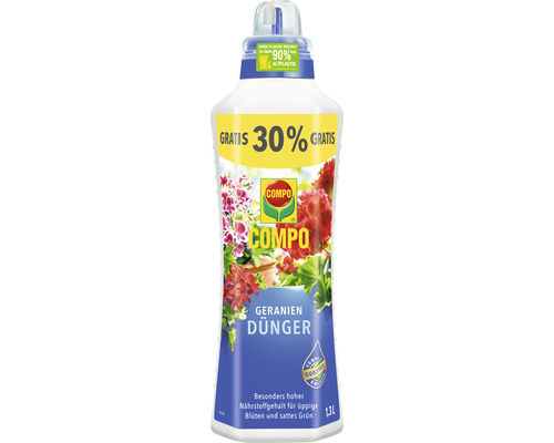 COMPO Geraniendünger in einer 1,3 Liter Flasche