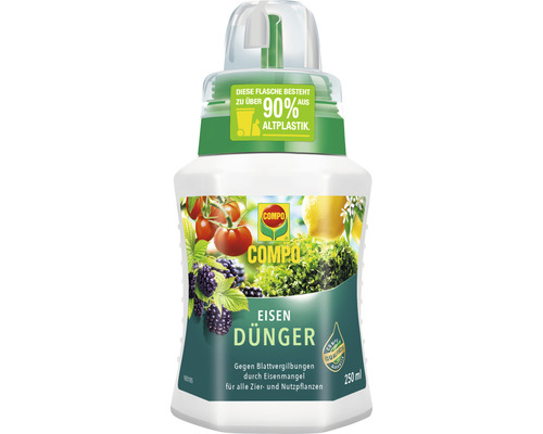 Eisendünger Compo für alle Zier-und Nutzpflanzen 250 ml COMPO Eisendünger in einer Flasche mit 250 ml Inhalt