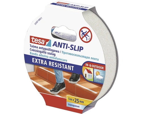 Tesa Antirutschband, 5 Meter mal 25 Millimeter, transparent