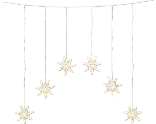 Dekorative Lichterkette mit sechs Sternen für festliche Beleuchtung