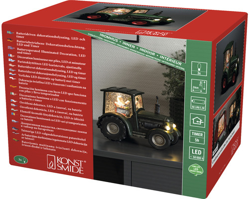 Dekorative LED-Leuchte in Traktorform, batteriebetrieben mit Timerfunktion, verpackt im Karton