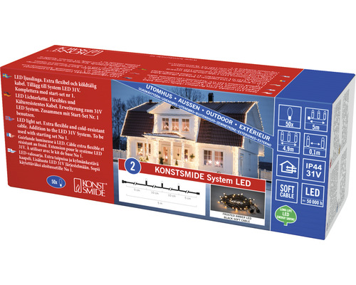 Konstsmide LED Lichterkette System Erweiterungsset mit flexiblen Kabel