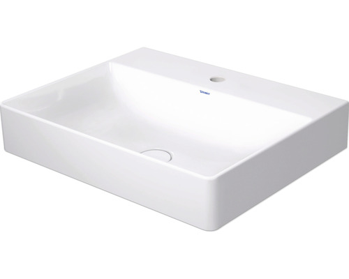 Möbelwaschtisch Duravit DuraSquare 60x47 cm weiß glänzend ohne Beschichtung Rechteckiges Aufsatzwaschbecken aus Keramik