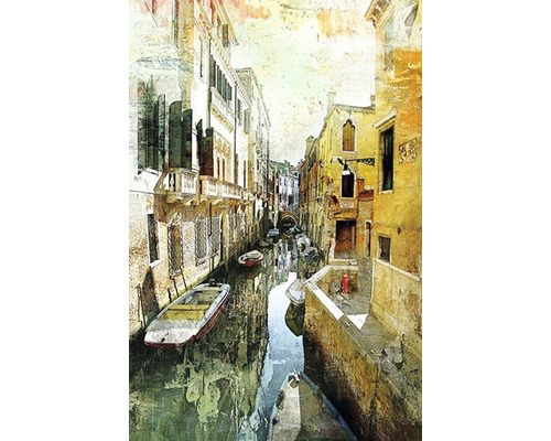 Infrarot Bildheizung Heat4All Motive 5435260 60x60 cm 350 Watt Gemälde einer venezianischen Wasserstraße mit Booten zwischen alten Gebäuden