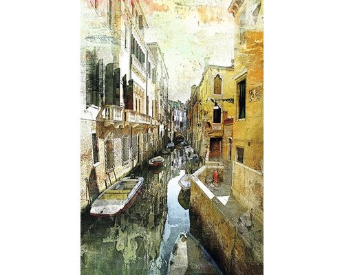 Infrarot Bildheizung Heat4All Motive 5435260 80x60 cm 450 Watt Gemälde einer venezianischen Gasse mit Booten im Wasserkanal
