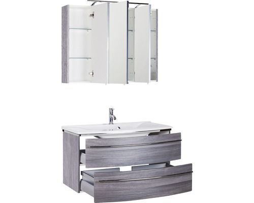 Waschtischunterschrank mit Waschbecken und Spiegelschrank für Badezimmer