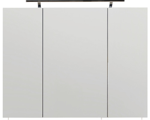 LED Spiegelschrank Marlin Marlin Bad 3040 3-türig 90x17,5x74 cm weiß hochglanz Spiegelschrank mit drei Türen und Beleuchtung